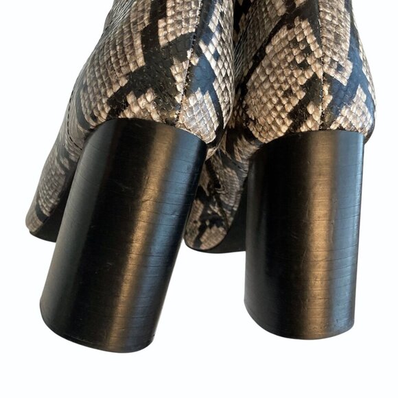 JEFFREY CAMPBELL Raven Leather Python Ankle Side Zip Boots - Picture 8 of 11